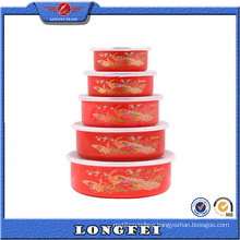 Red Color Peacock 5 Sets Keep in Cold Storage Bowls